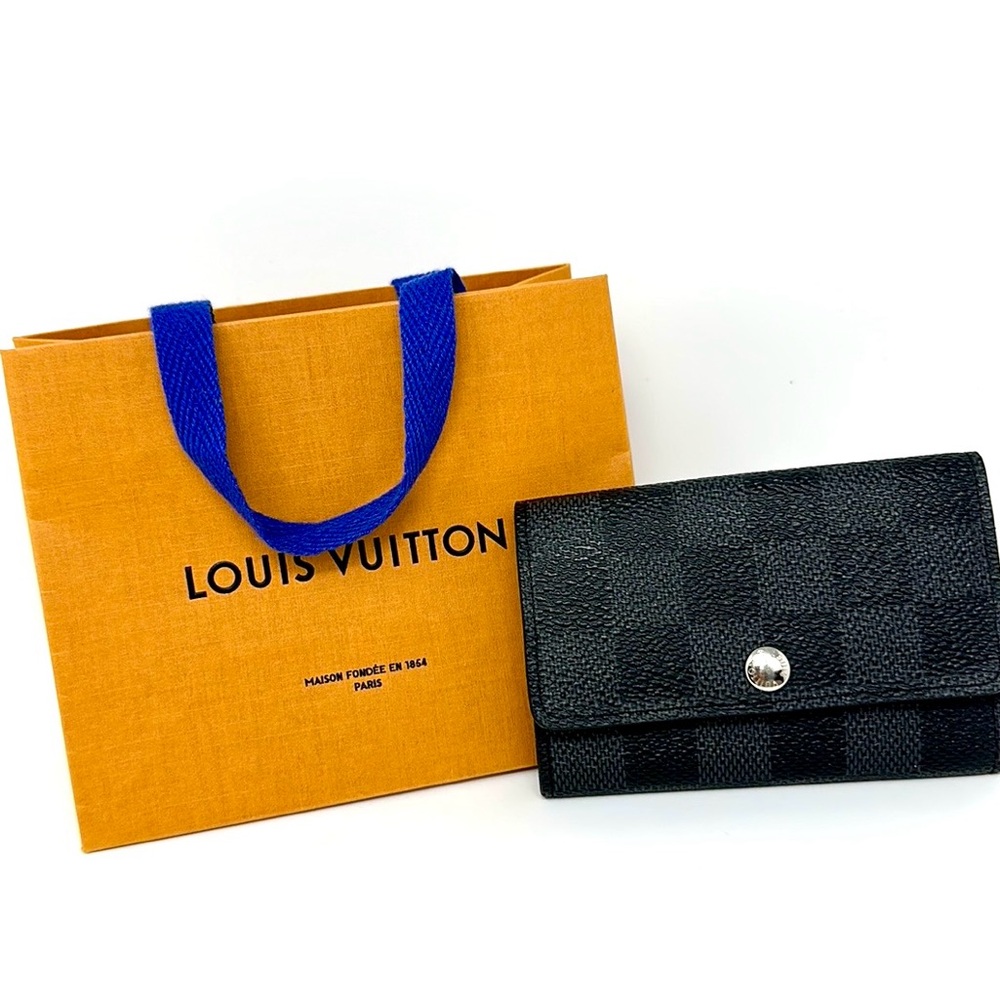 💯Authentic Louis Vuitton Damier Graphite 6 Key Holder